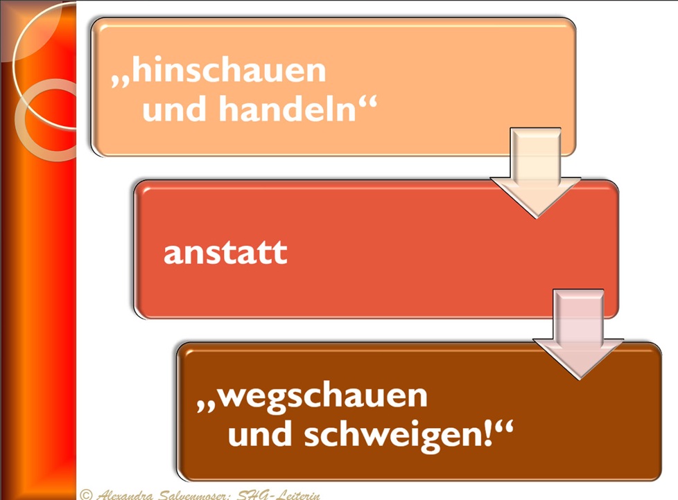 hinschauen und handeln anstatt wegschauen und schweigen